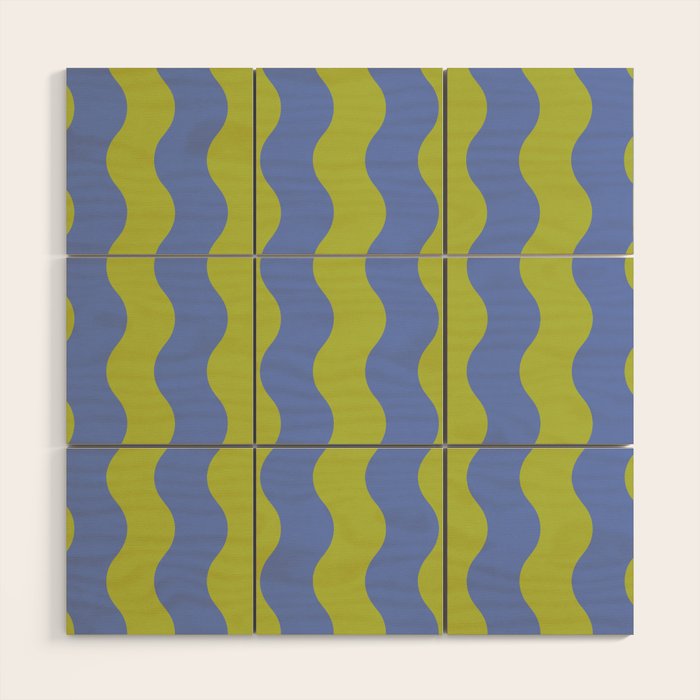 Striped Waves Retro Surf Wood Wall Art Gallery Image 1