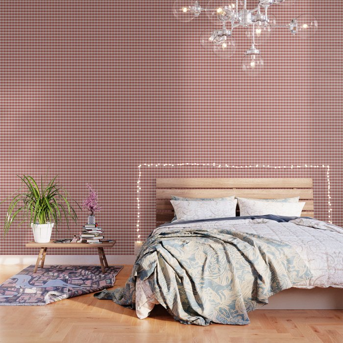 Cozy Gingham in Pink Wallpaper Gallery Image 1