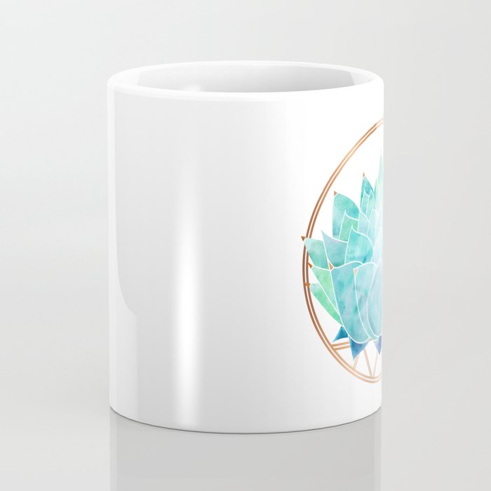 Modern Succulent with Metallic Gold Watercolor Coffee Mug Gallery Image 4