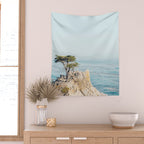 Lone Cypress Tree - Coastal California Landscape Photography Wall Tapestry Gallery Image 2