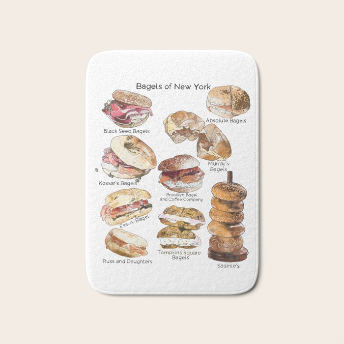 Bagels of New York City Bath Mat Gallery Image 1
