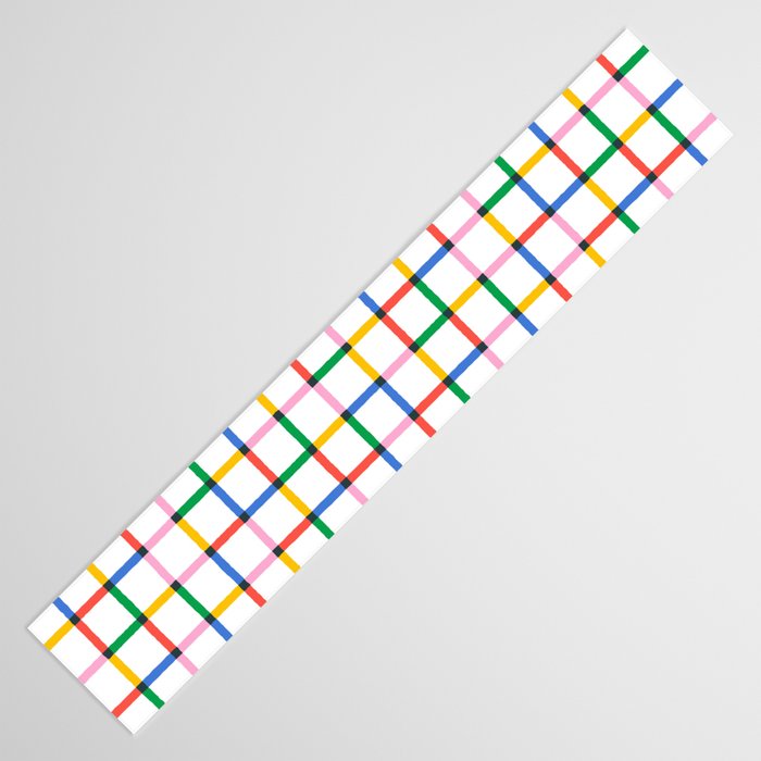 Colorful geometric square mosaic grid pattern Table Runner Gallery Image 3