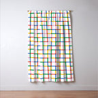 Colorful geometric square mosaic grid pattern Window Curtain Gallery Image 3