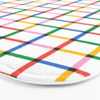 Colorful geometric square mosaic grid pattern Bath Mat Gallery Image 3