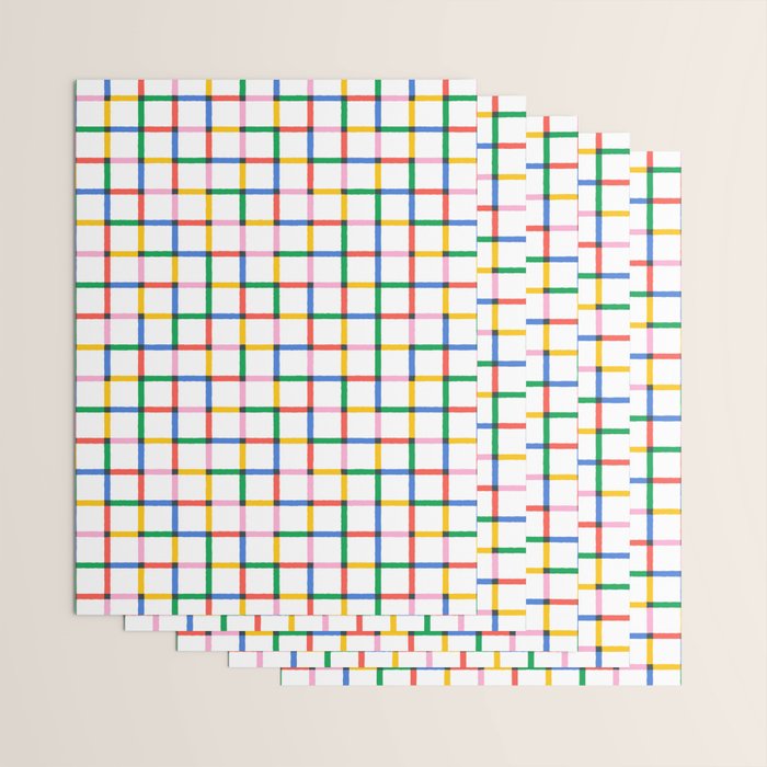 Colorful geometric square mosaic grid pattern Wrapping Paper Gallery Image 3