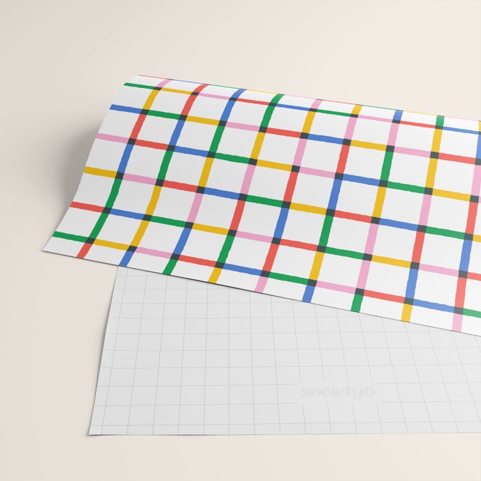 Colorful geometric square mosaic grid pattern Wrapping Paper Gallery Image 2