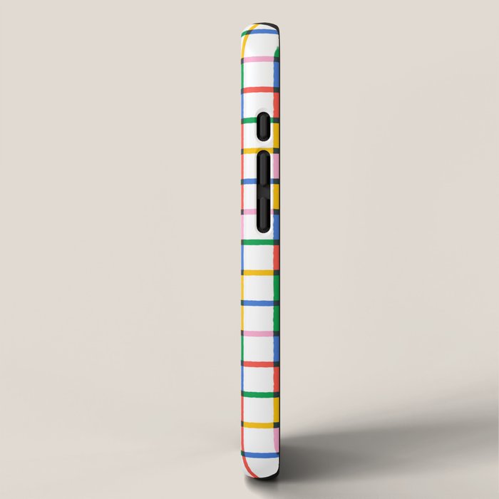 Colorful geometric square mosaic grid pattern iPhone Case Gallery Image 2