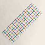 Colorful geometric square mosaic grid pattern Yoga Mat Gallery Image 1