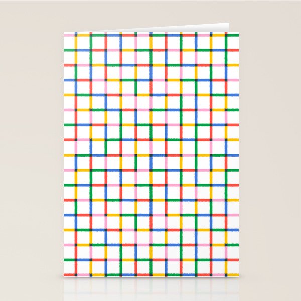 Colorful geometric square mosaic grid pattern Stationery Card Gallery Image 2