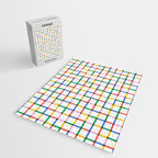 Colorful geometric square mosaic grid pattern Jigsaw Puzzle Gallery Image 2