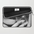 Disco Ball Female Lips - Black And White Modern Wall Art Photograph - Home Decor Laptop Sleeve Gallery Image 2