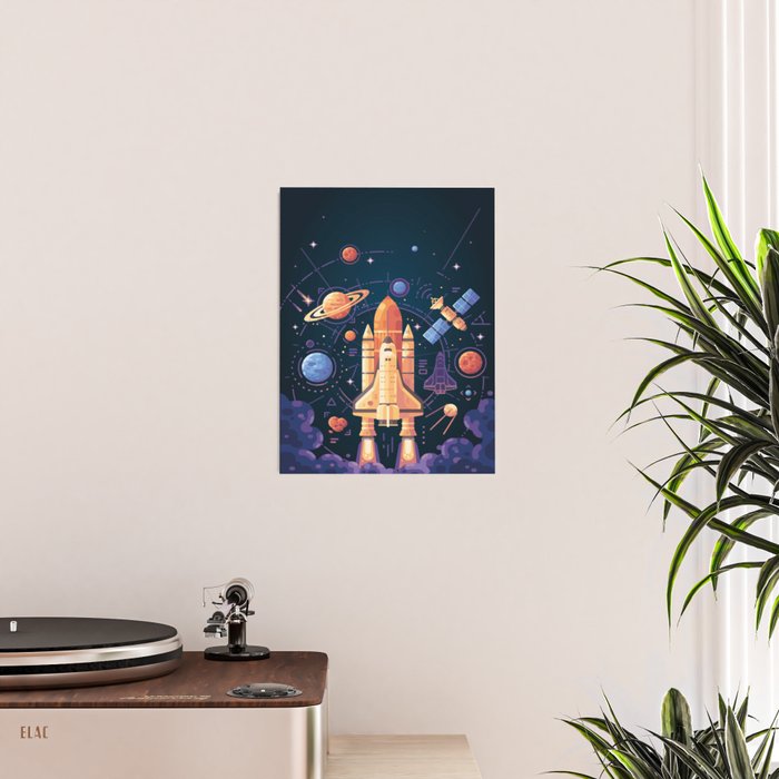 Space Rocket in Solar System Poster Gallery Image 2