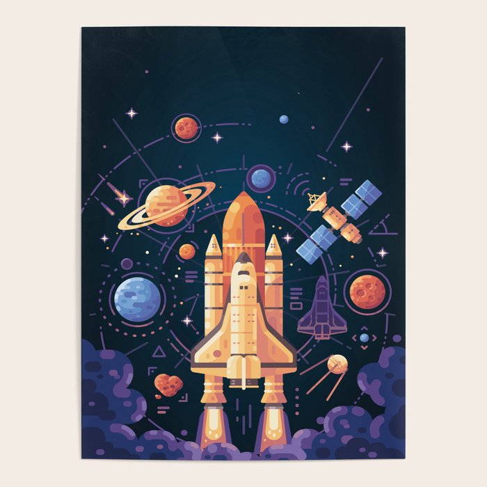 Space Rocket in Solar System Poster Gallery Image 4