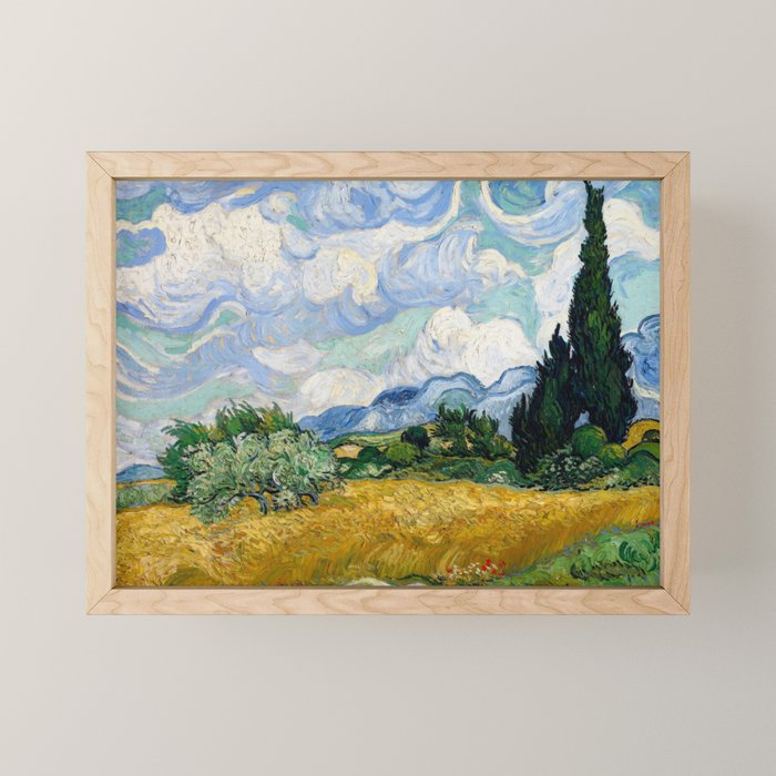 Wheat Field with Cypresses Mini Art Print Gallery Image 1