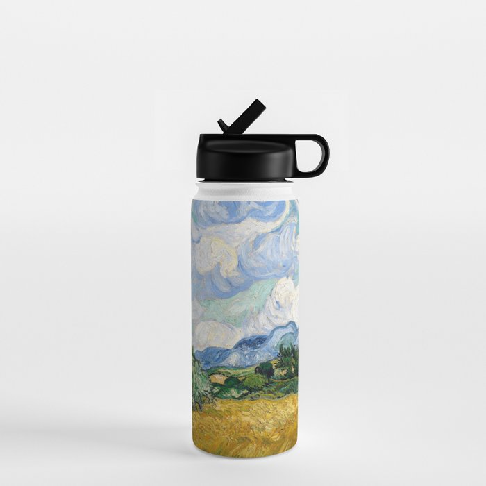Wheat Field with Cypresses Water Bottle Gallery Image 1