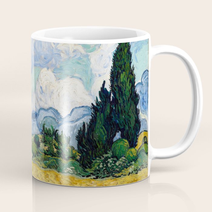 Wheat Field with Cypresses Coffee Mug Gallery Image 1