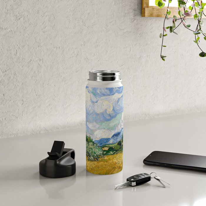 Wheat Field with Cypresses Water Bottle Gallery Image 5