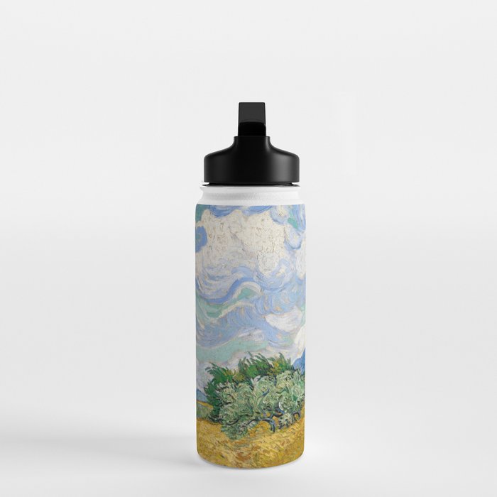 Wheat Field with Cypresses Water Bottle Gallery Image 3