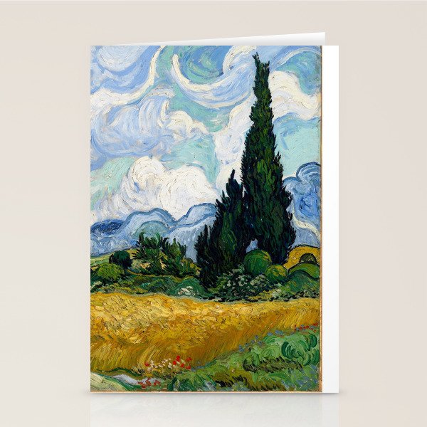 Wheat Field with Cypresses Stationery Card Gallery Image 1
