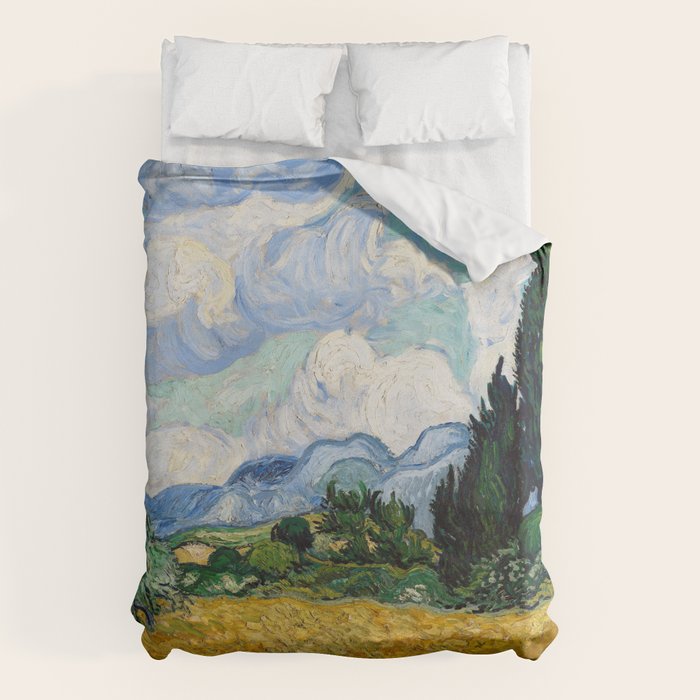 Wheat Field with Cypresses Duvet Cover Gallery Image 1