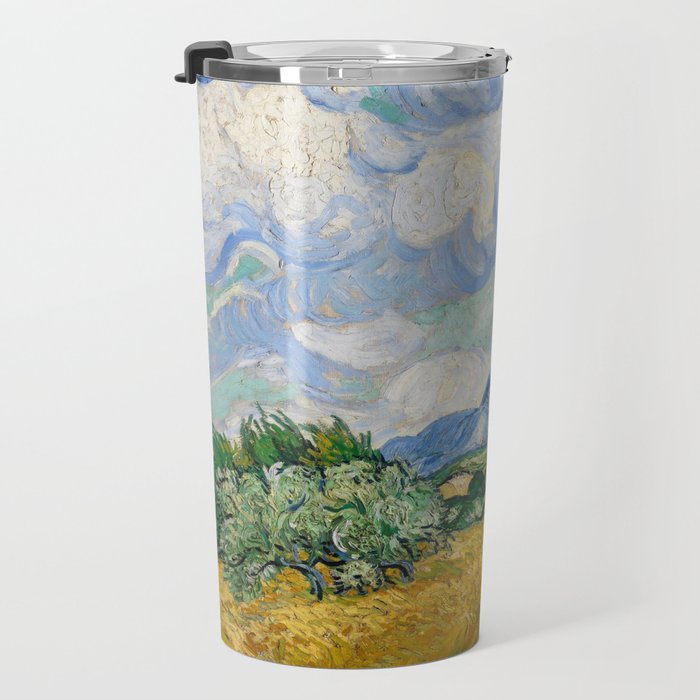 Wheat Field with Cypresses Travel Mug Gallery Image 3