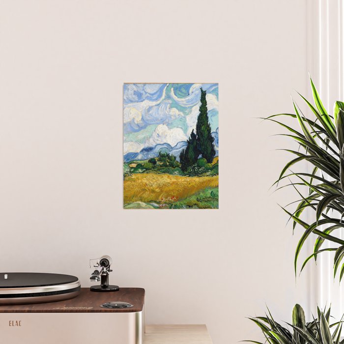 Wheat Field with Cypresses Poster Gallery Image 2