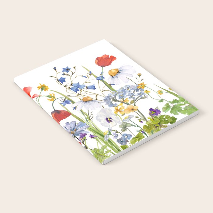 Scandinavian Colorful Midsummer Wildflowers Meadow  Notebook Gallery Image 1