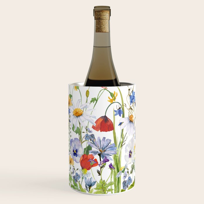 Scandinavian Colorful Midsummer Wildflowers Meadow  Wine Chiller Gallery Image 1