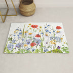 Scandinavian Colorful Midsummer Wildflowers Meadow  Rug Gallery Image 1
