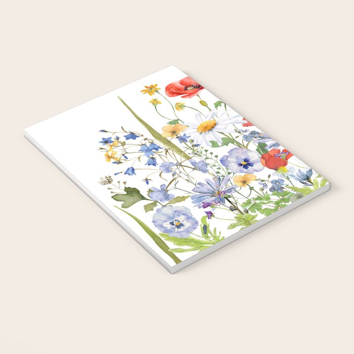 Scandinavian Colorful Midsummer Wildflowers Meadow  Notebook Gallery Image 3