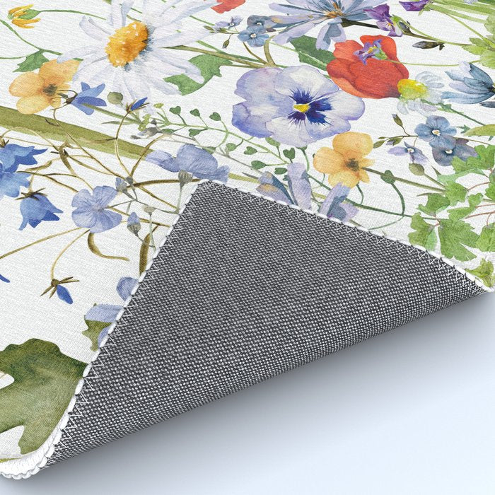 Scandinavian Colorful Midsummer Wildflowers Meadow  Rug Gallery Image 4