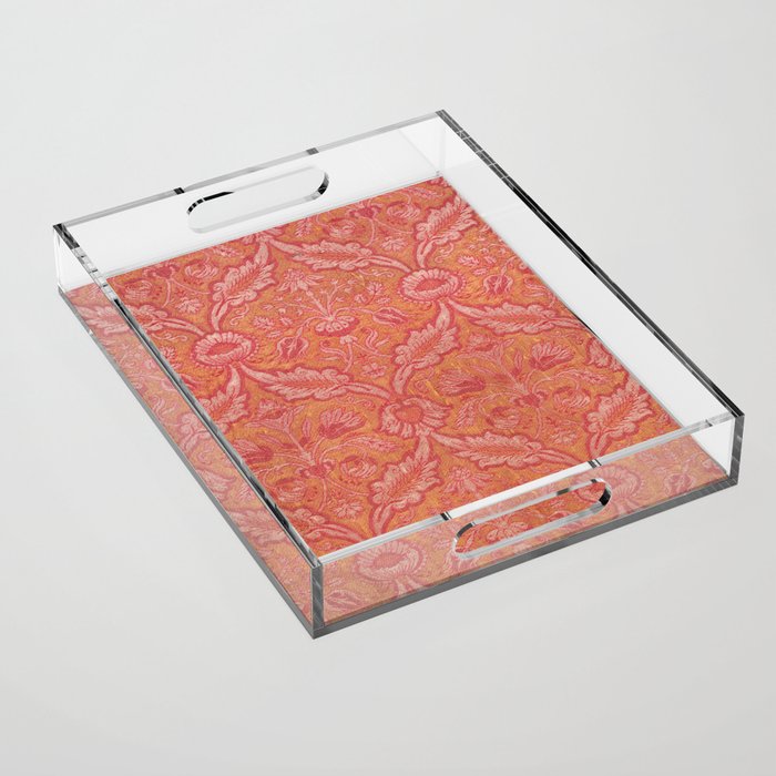 Vintage Pink Floral Acrylic Tray Gallery Image 1