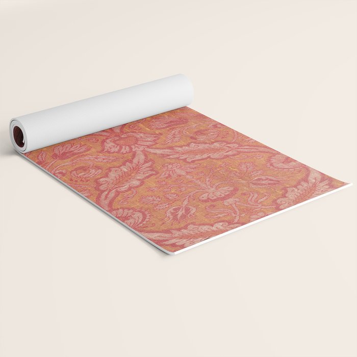 Vintage Pink Floral Yoga Mat Gallery Image 2