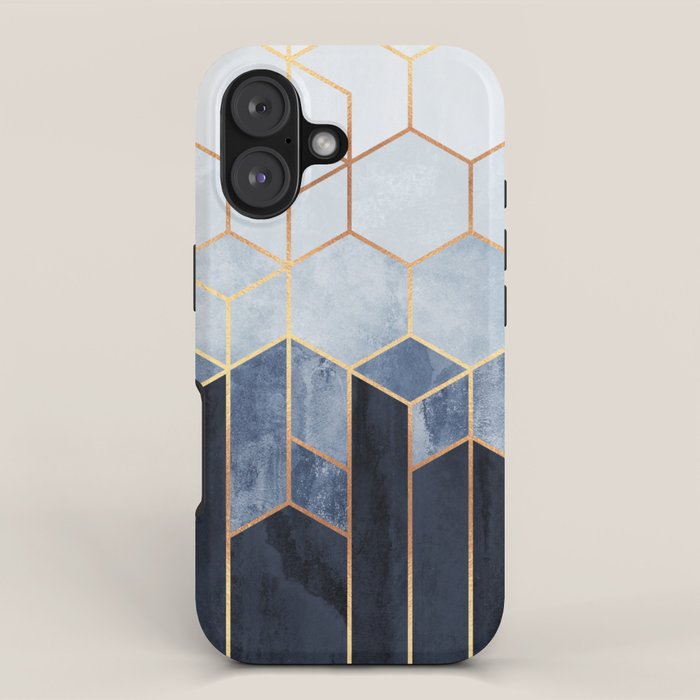 Soft Blue Hexagons iPhone Case Gallery Image 1