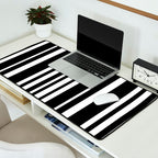 Classic Stripes XLI - Black and White Desk Mat Gallery Image 2