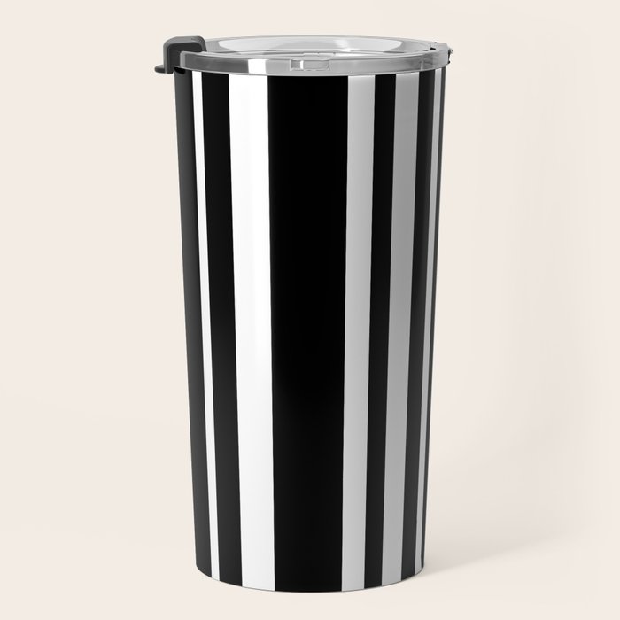 Classic Stripes XLI - Black and White Travel Mug Gallery Image 3