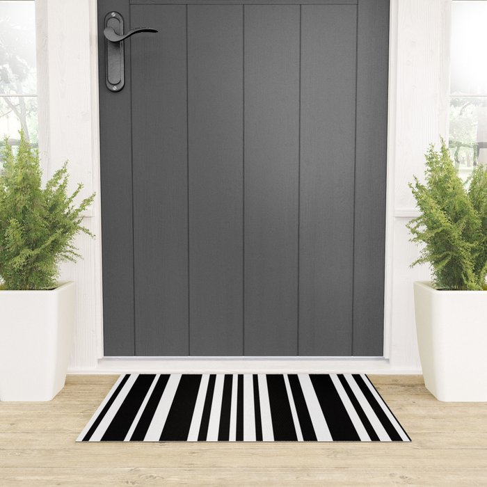 Classic Stripes XLI - Black and White Welcome Mat Gallery Image 3