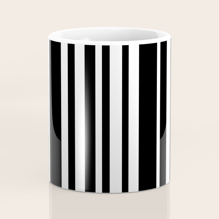 Classic Stripes XLI - Black and White Coffee Mug Gallery Image 4