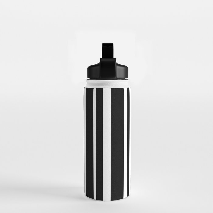 Classic Stripes XLI - Black and White Water Bottle Gallery Image 2