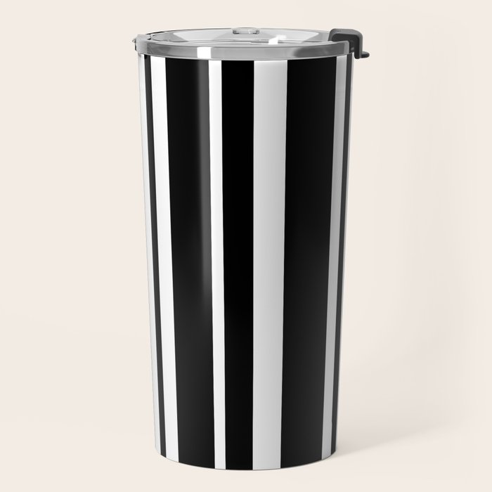 Classic Stripes XLI - Black and White Travel Mug Gallery Image 2