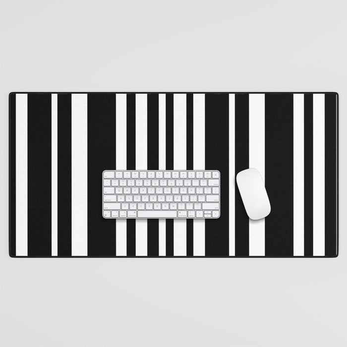 Classic Stripes XLI - Black and White Desk Mat Gallery Image 1