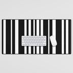 Classic Stripes XLI - Black and White Desk Mat Gallery Image 1