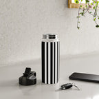 Classic Stripes XLI - Black and White Water Bottle Gallery Image 4