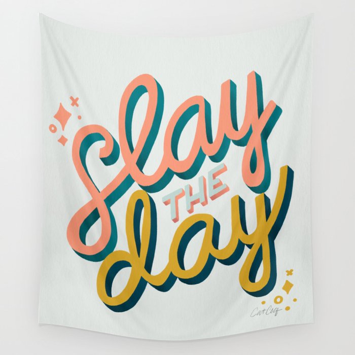 Slay the Day - Marigold & Blush Wall Tapestry Gallery Image 1