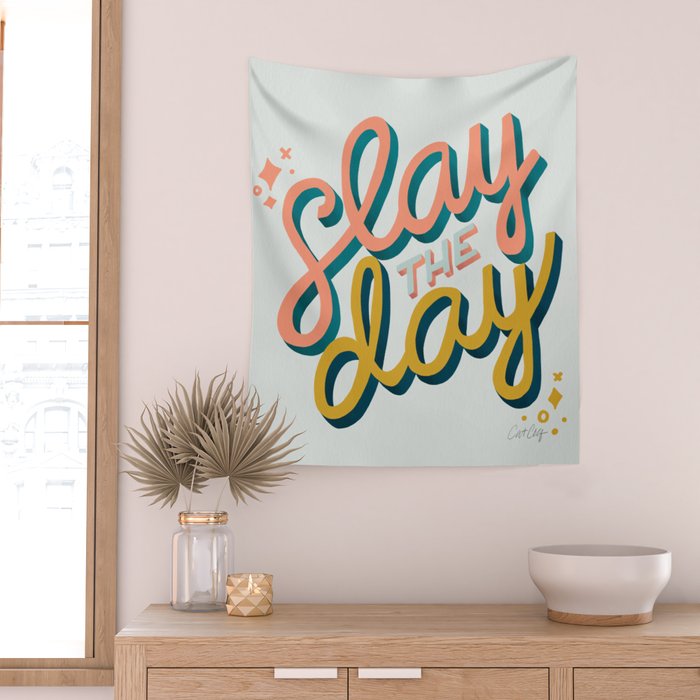 Slay the Day - Marigold & Blush Wall Tapestry Gallery Image 2