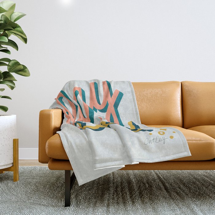 Slay the Day - Marigold & Blush Throw Blanket Gallery Image 1