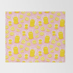 Fresh lemonade fruit drink cartoon pattern Throw Blanket Gallery Image 2