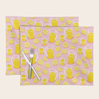 Fresh lemonade fruit drink cartoon pattern Placemat Gallery Image 1