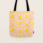 Fresh lemonade fruit drink cartoon pattern Tote Bag Gallery Image 1