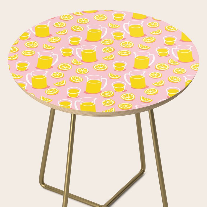 Fresh lemonade fruit drink cartoon pattern Side Table Gallery Image 2